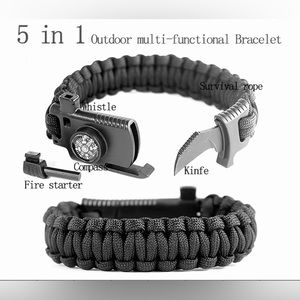 NEW - 5 In 1 Multifunctional Outdoor Survival Bracelet